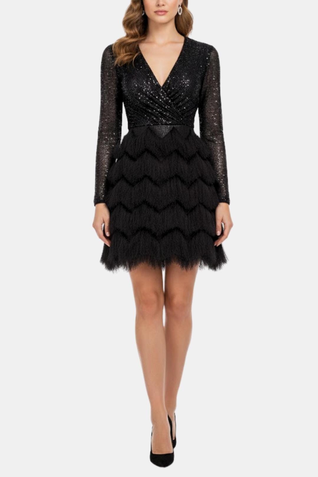 Kathleen | Women's V-Neck Sequin Mini Dress