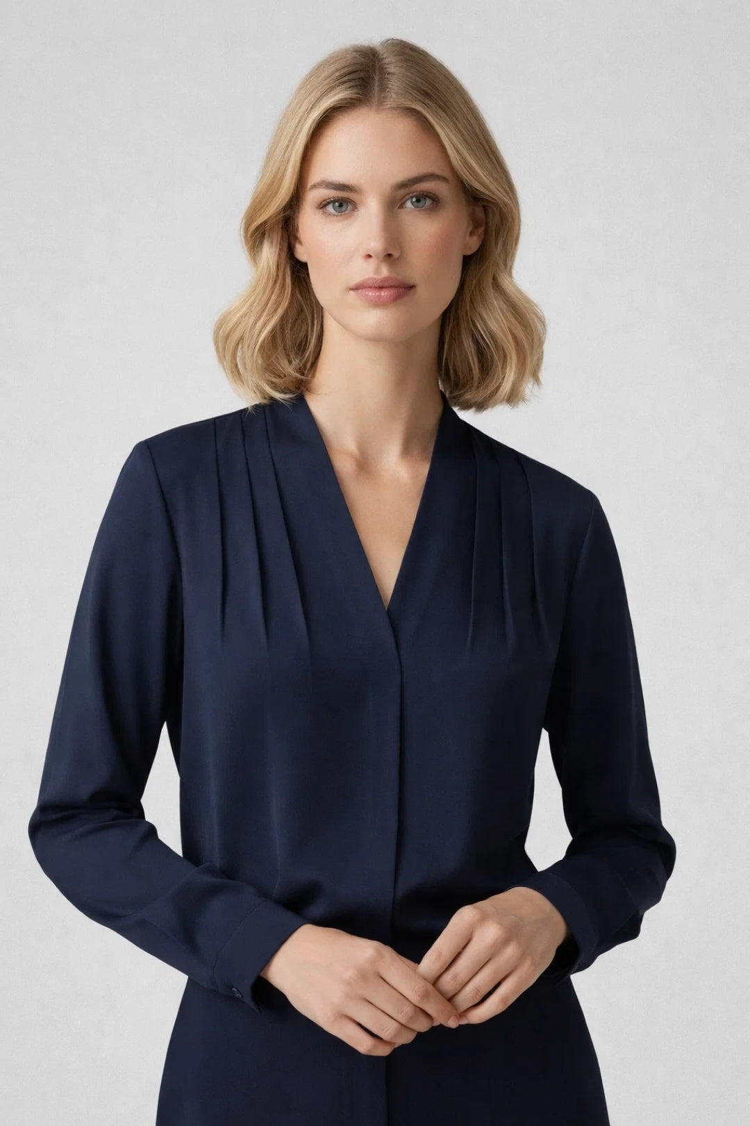 Kayla | Women's Long Sleeve Pleated Blouse