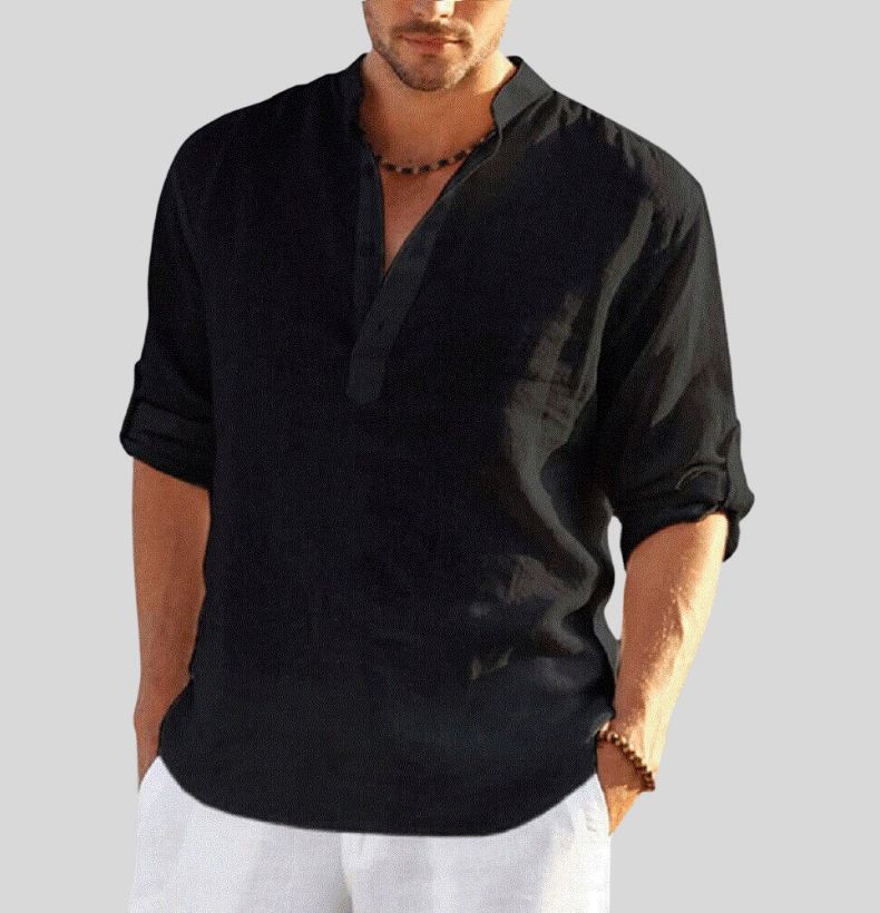 Kelvin | Men's Long Sleeve Henley Shirt