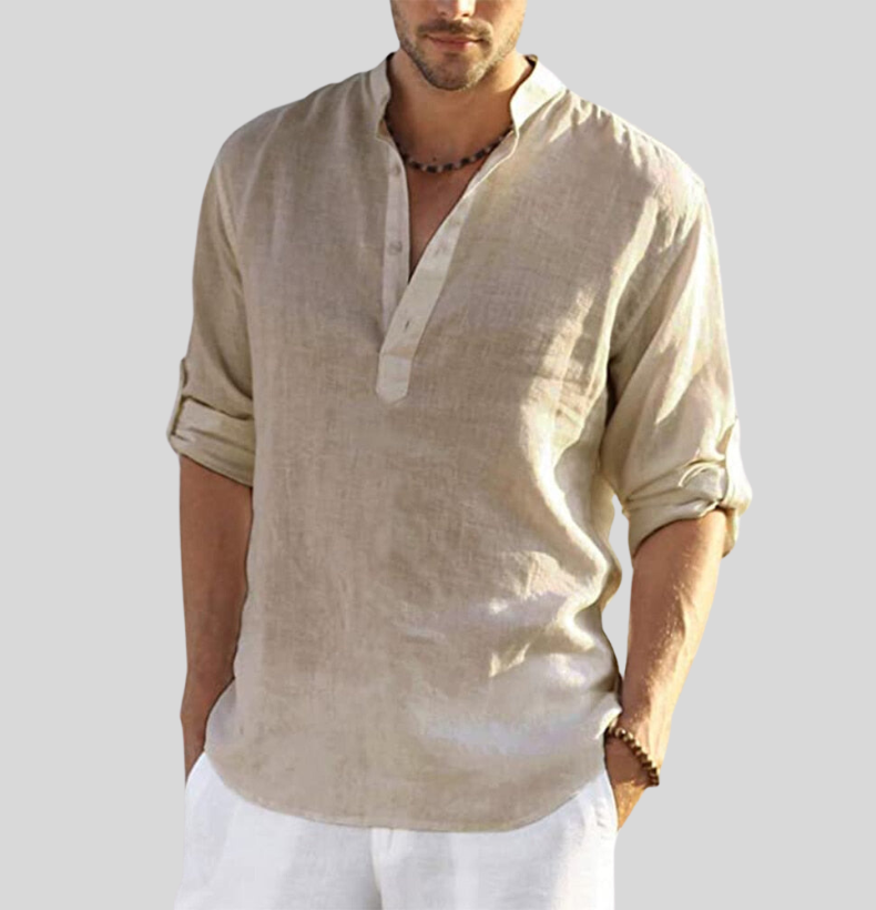Kelvin | Men's Long Sleeve Henley Shirt