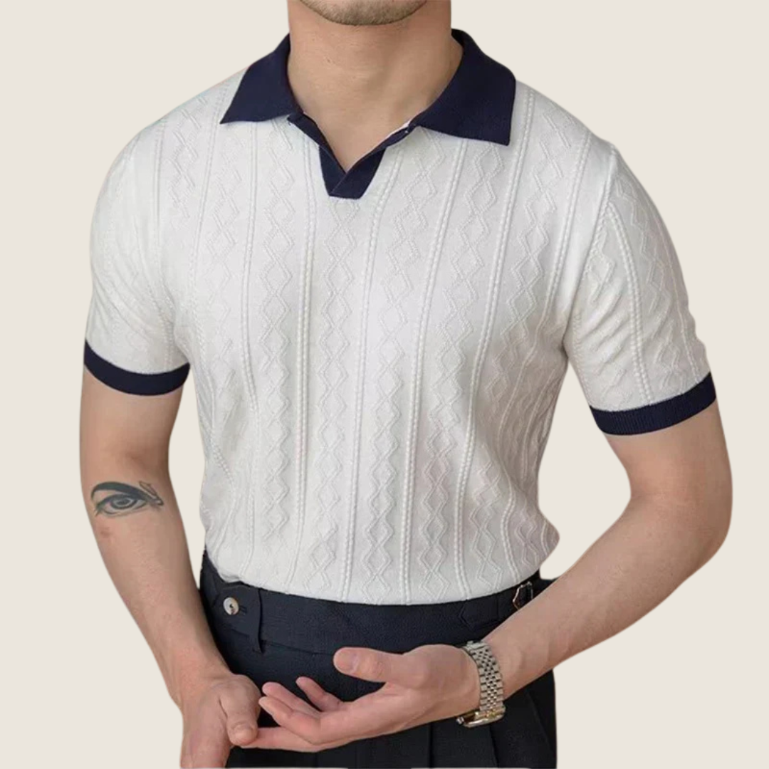 Kris | Men's Textured Short Sleeve Polo Shirt