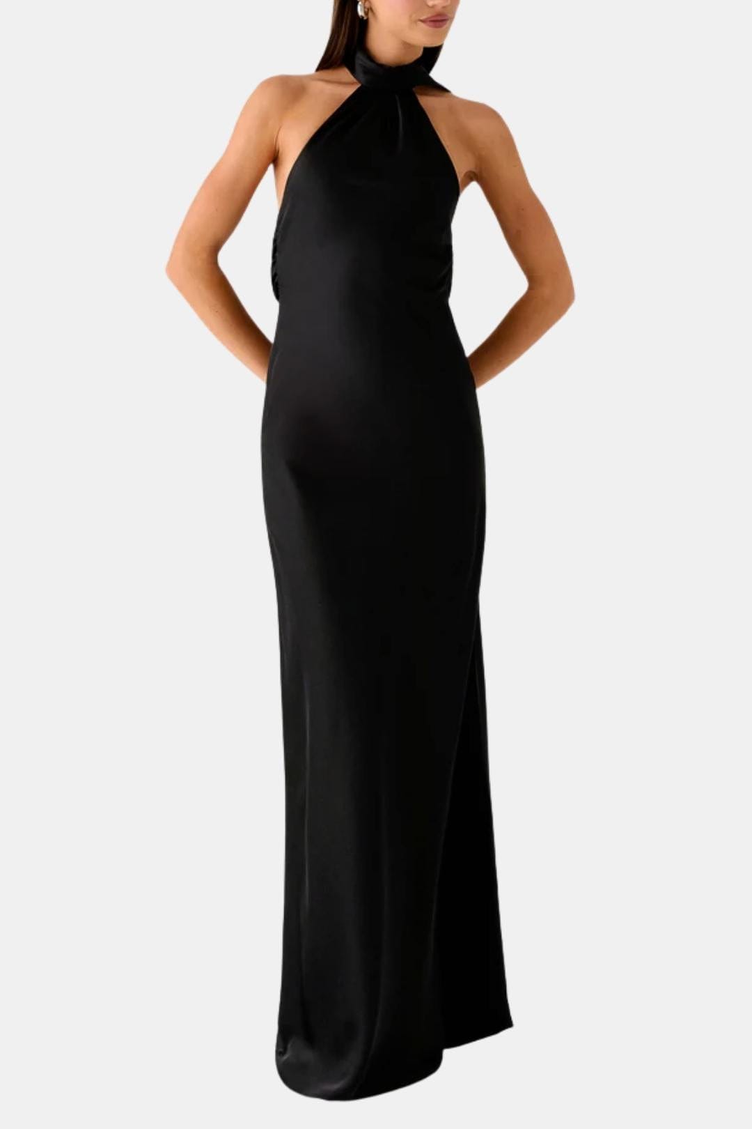 Kristen | Women's Sleeveless Halter Maxi Dress