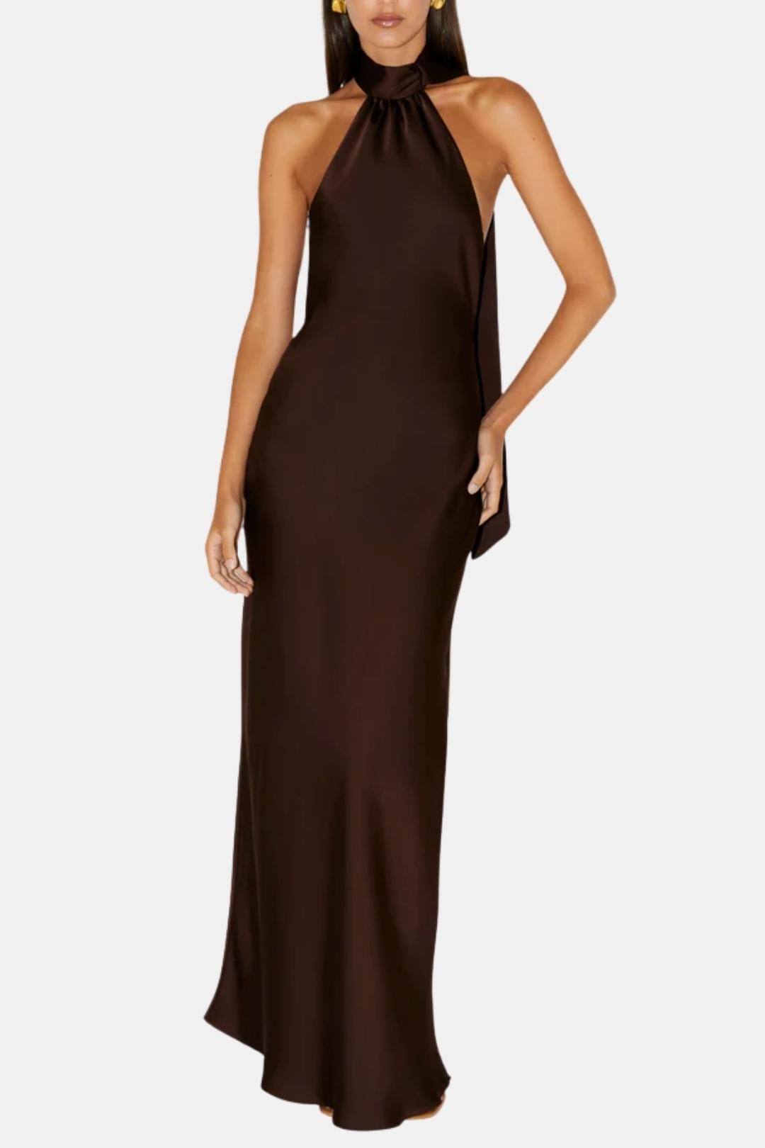 Kristen | Women's Sleeveless Halter Maxi Dress
