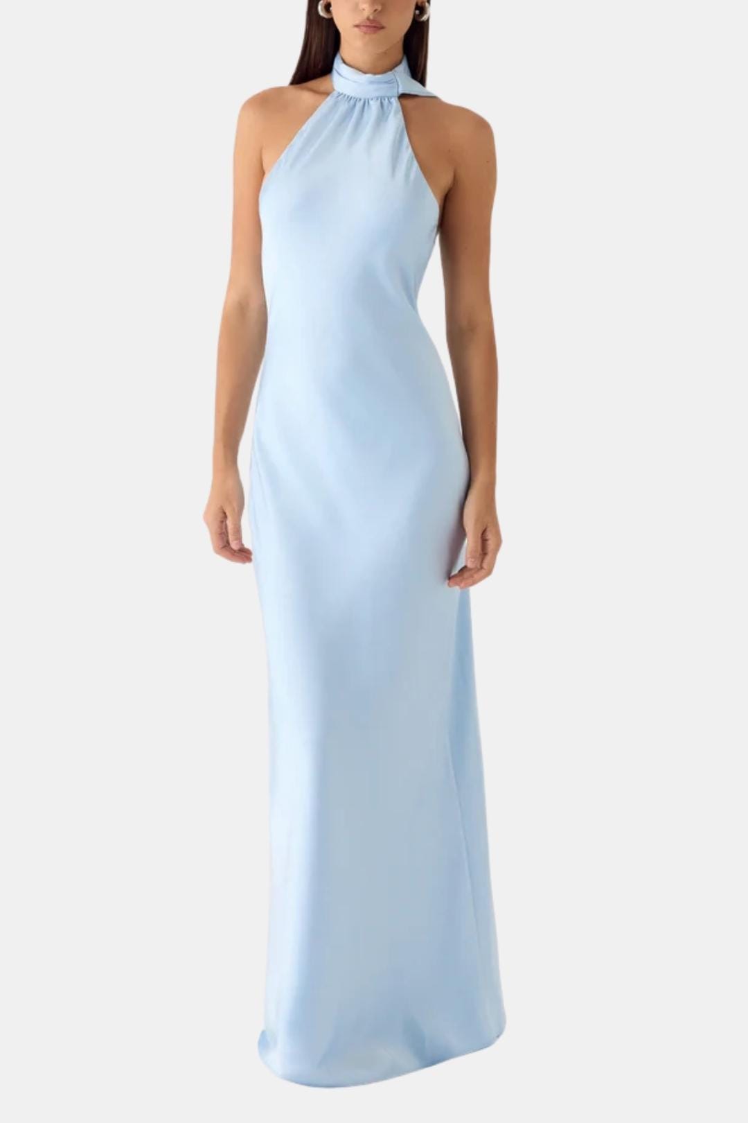 Kristen | Women's Sleeveless Halter Maxi Dress