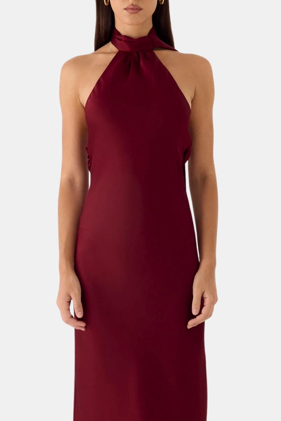 Kristen | Women's Sleeveless Halter Maxi Dress