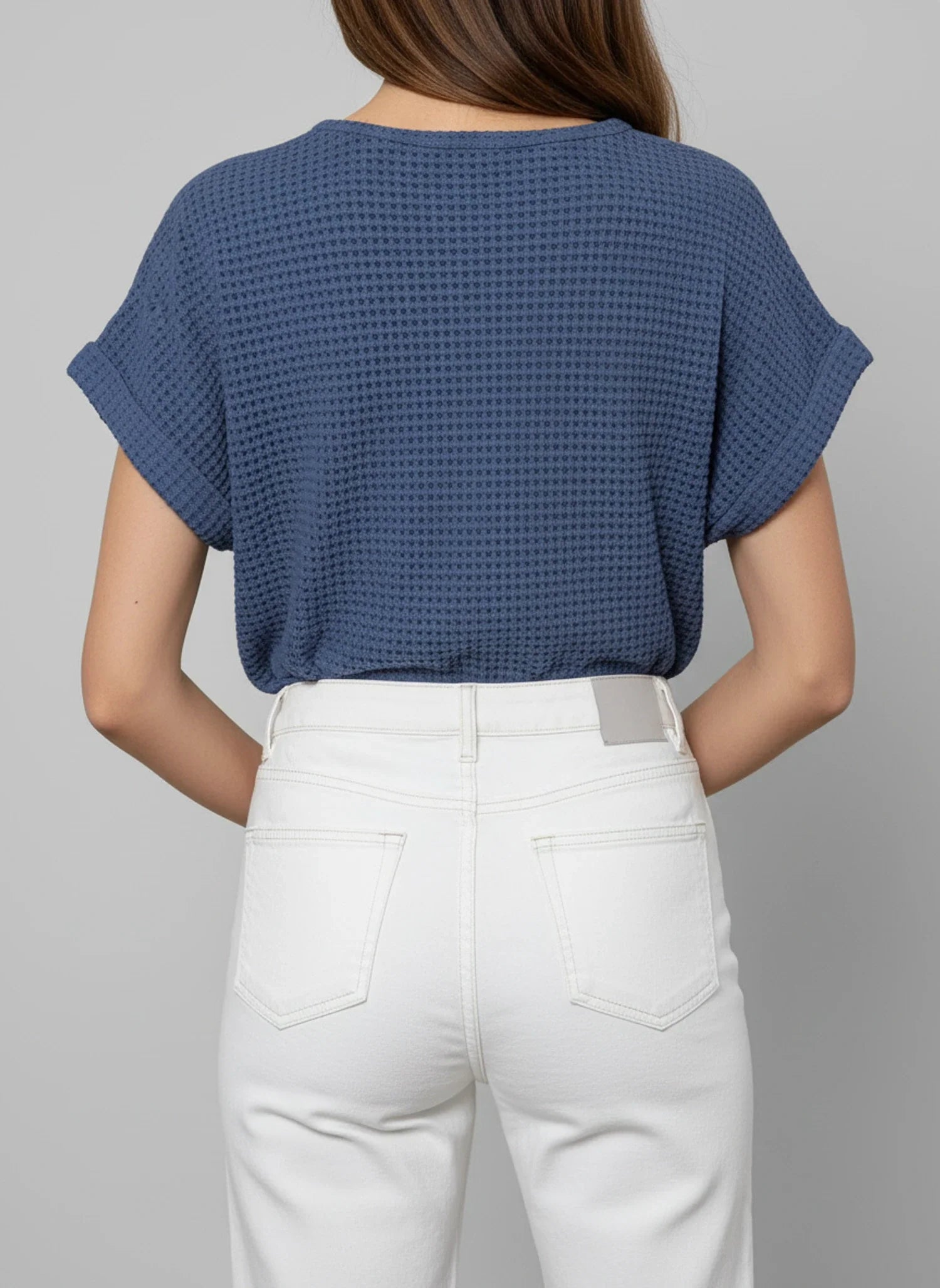 Lace Yoke Knit Blouse for Women
