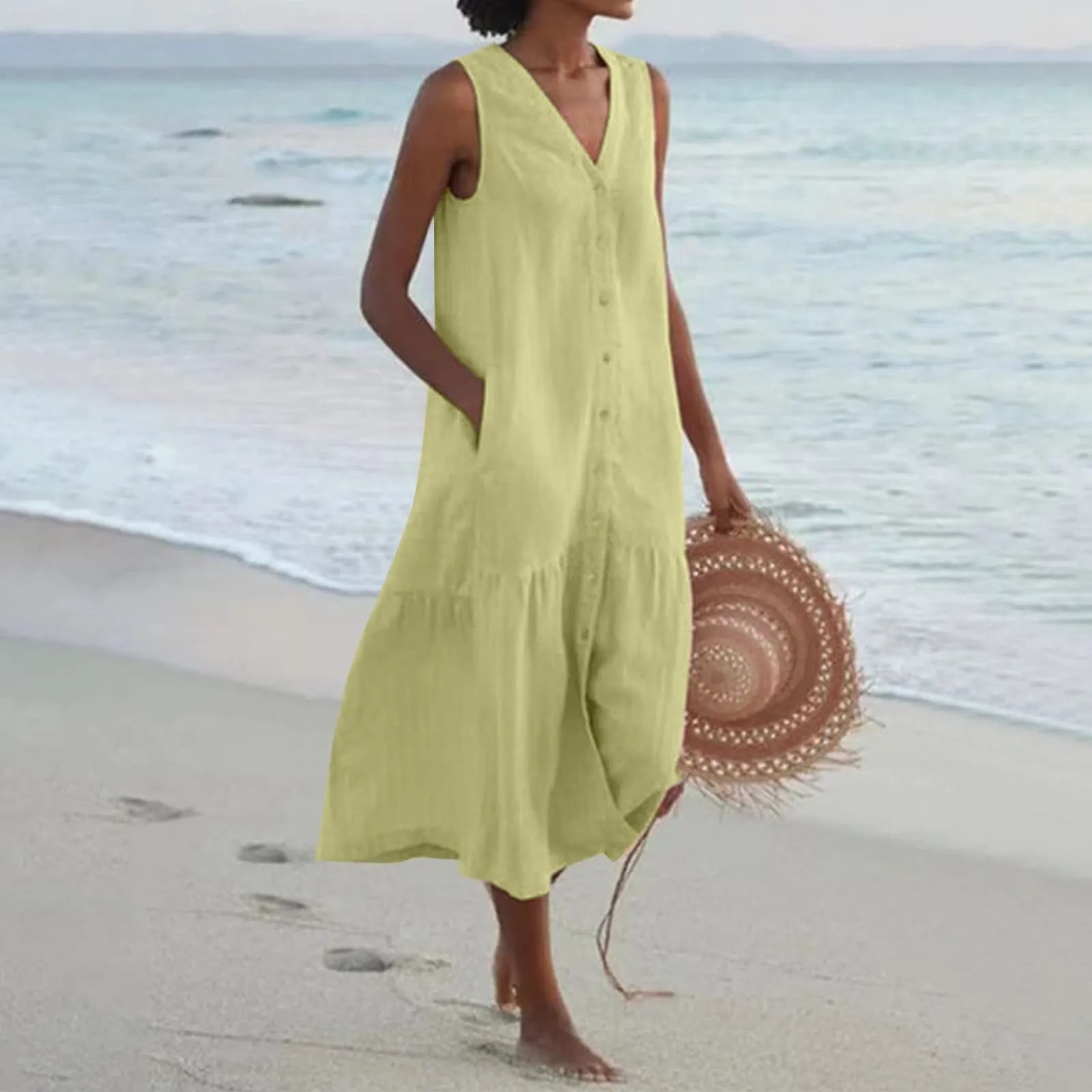 Lilly | Women's Sleeveless A-Line Midi Dress
