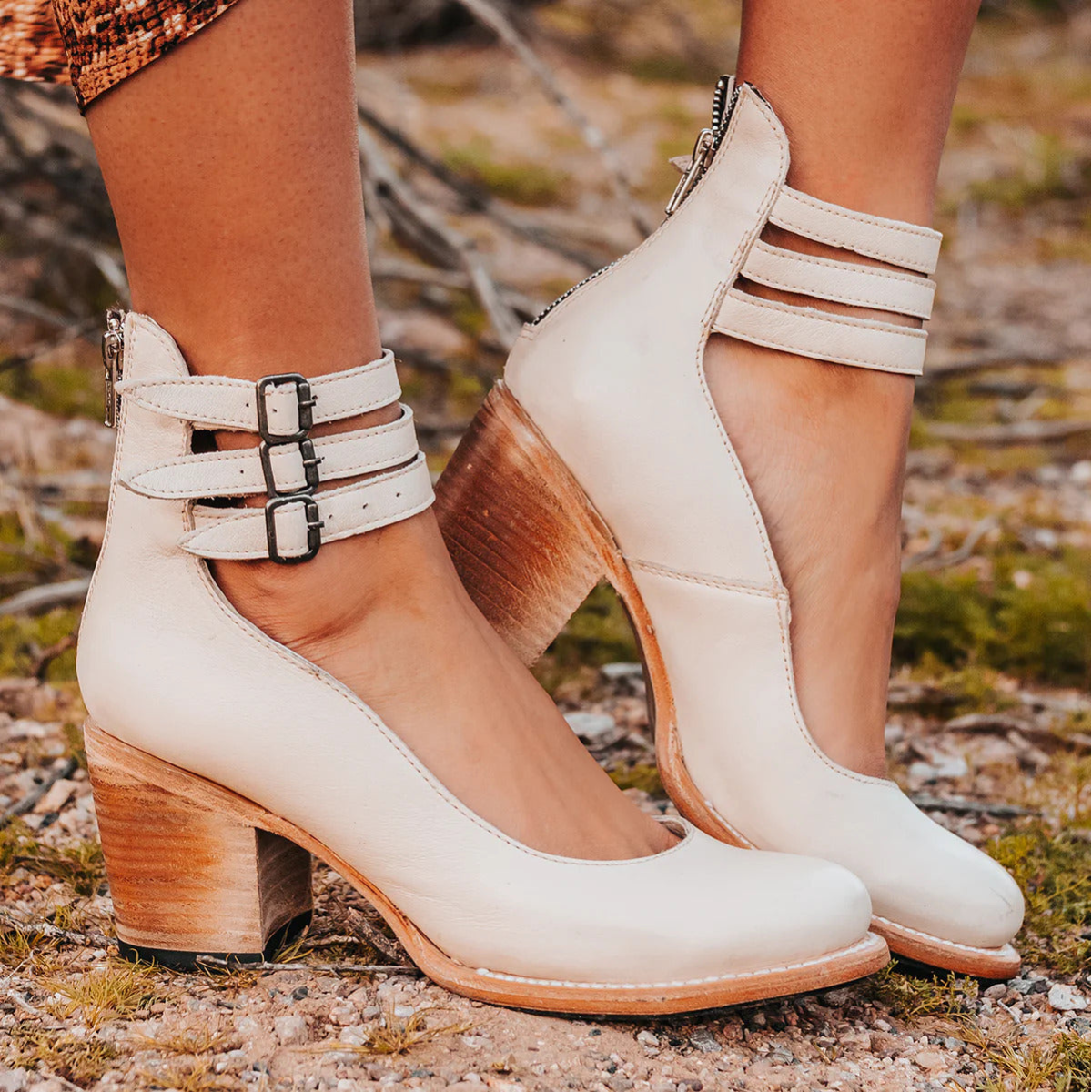 Linda | Women's Ankle Strap Block Heel Shoes