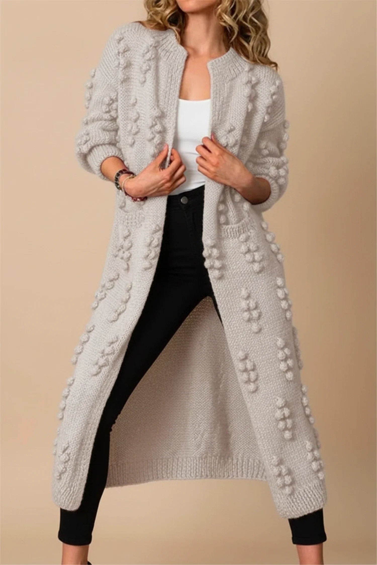 Long Open Front Cardigan for Women