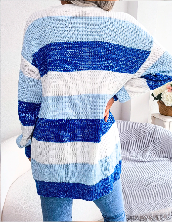 Loretta | Women's Striped Open Front Cardigan