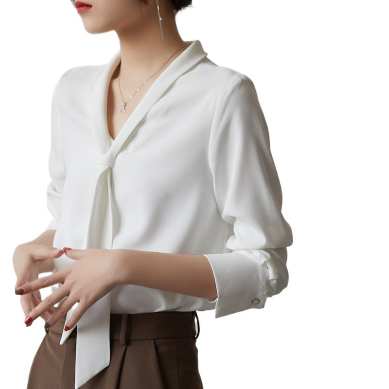Lucia | Women's Tie Neck Long Sleeve Blouse