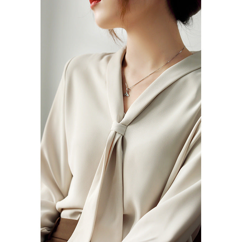 Lucia | Women's Tie Neck Long Sleeve Blouse