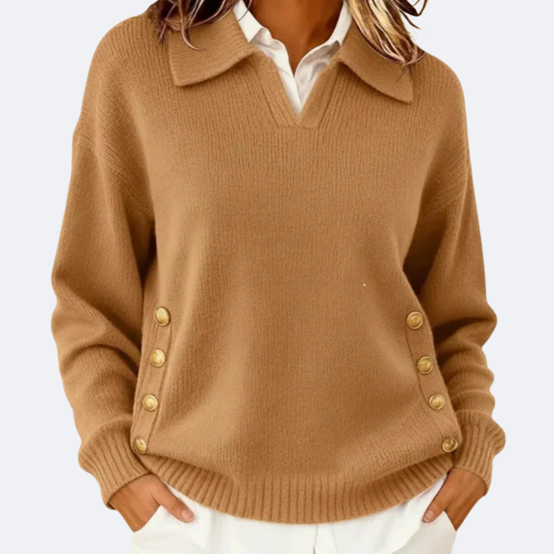 Mackenzie | Women's Collared Button Sweater