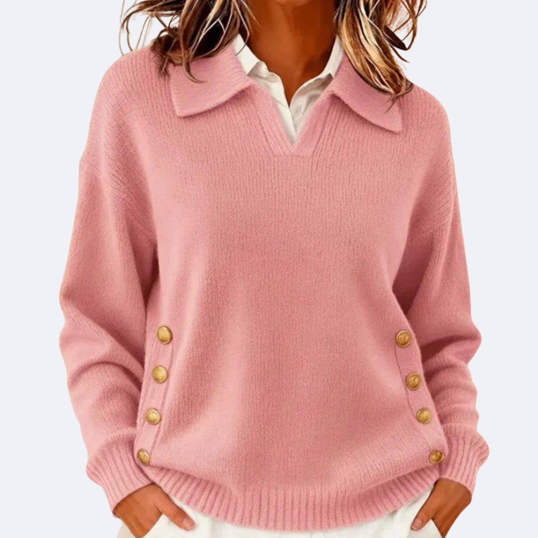Mackenzie | Women's Collared Button Sweater