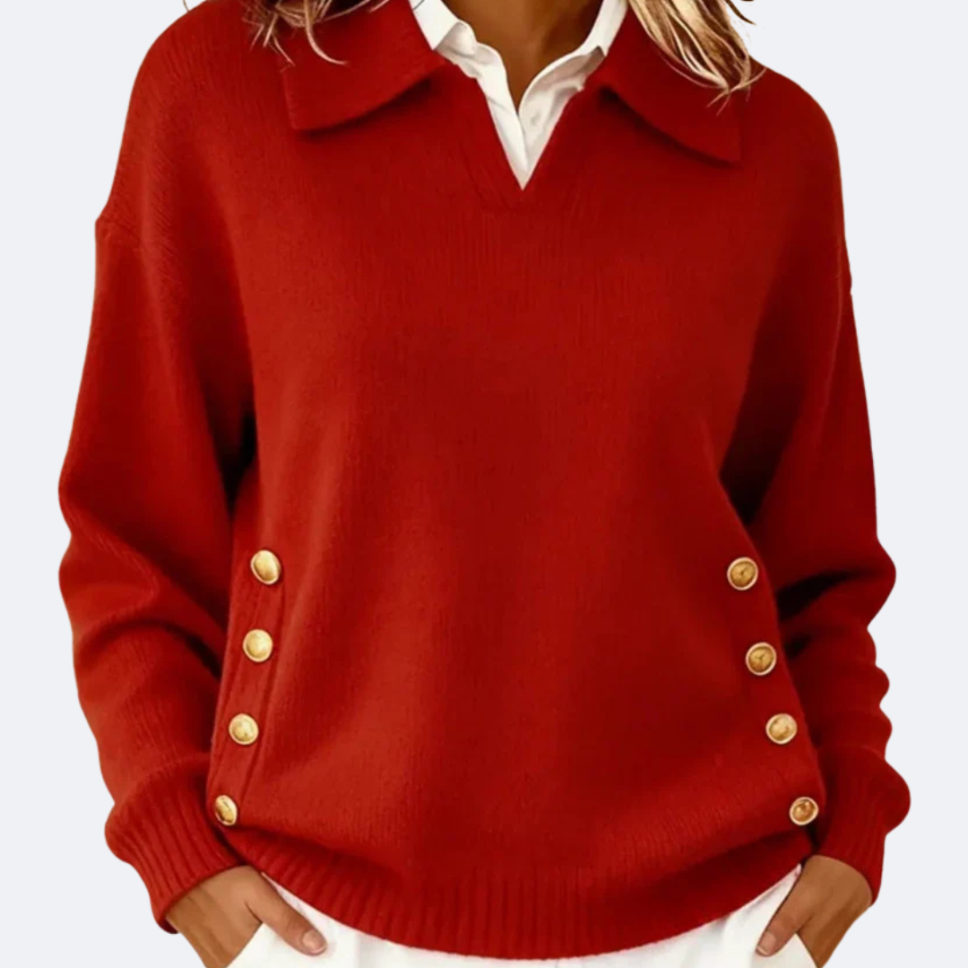 Mackenzie | Women's Collared Button Sweater