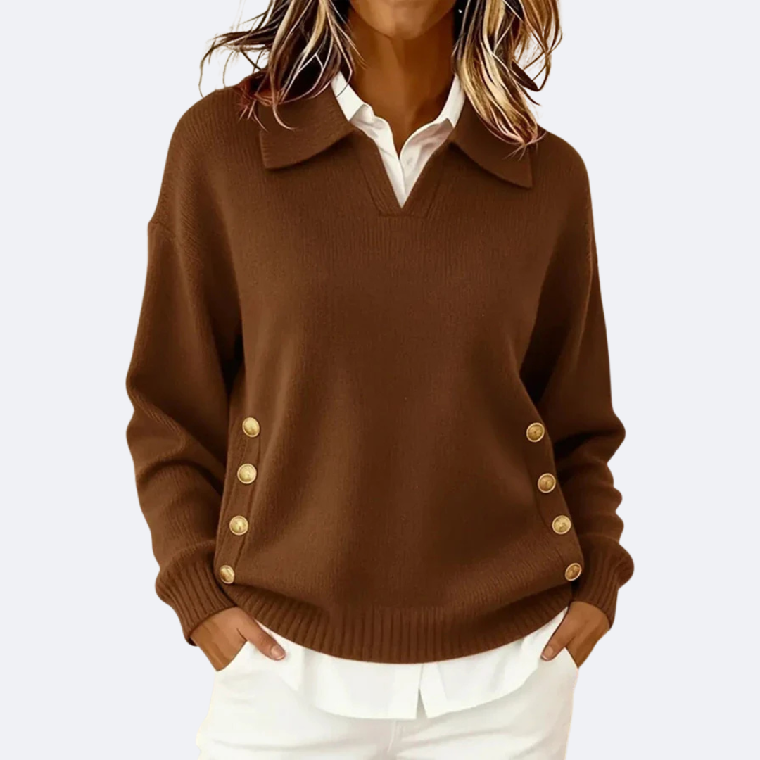 Mackenzie | Women's Collared Button Sweater