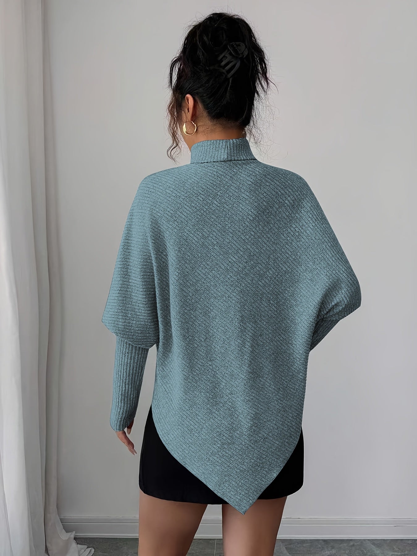 Mackenzie | Women's Turtleneck Poncho Sweater