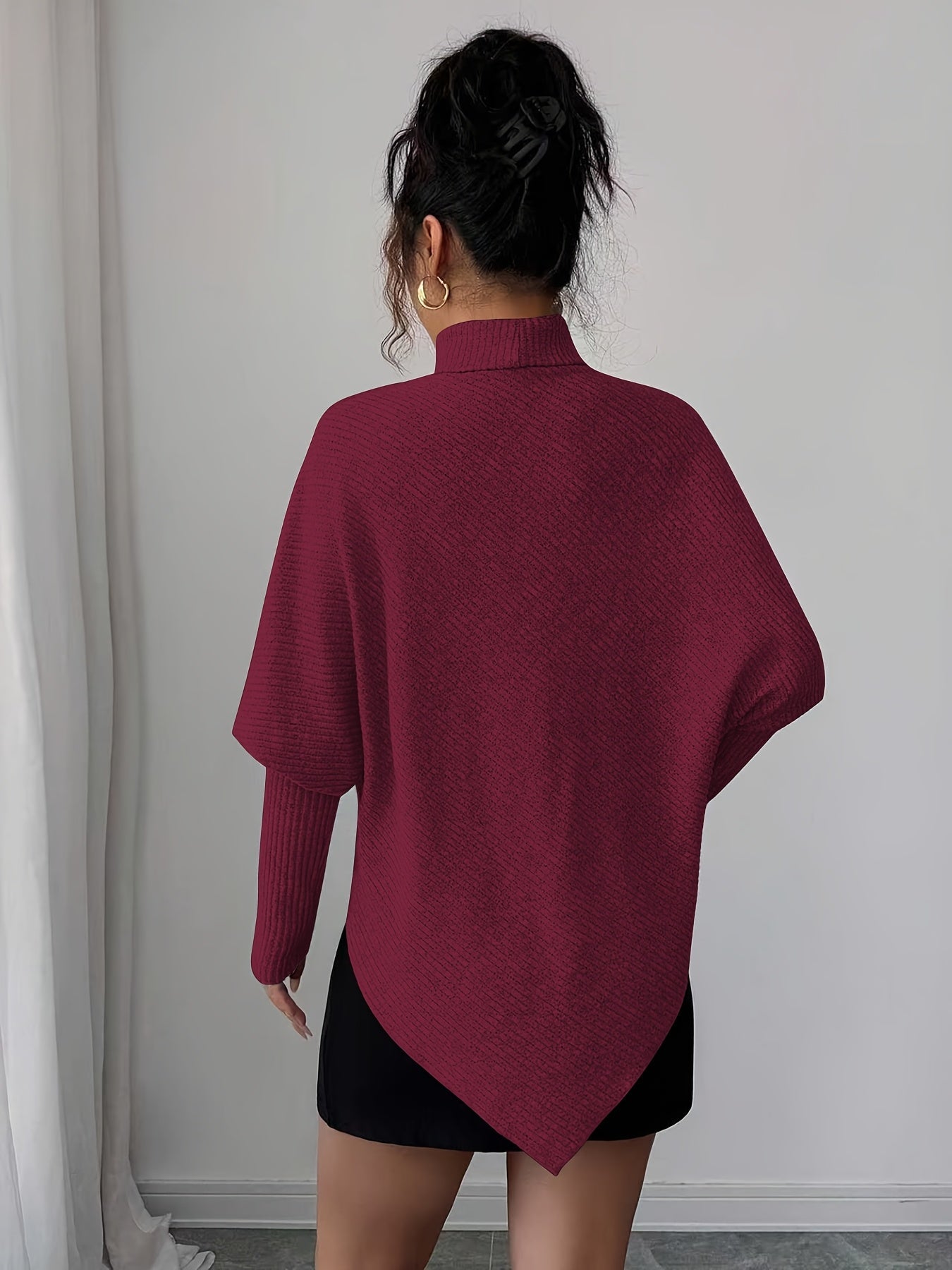 Mackenzie | Women's Turtleneck Poncho Sweater