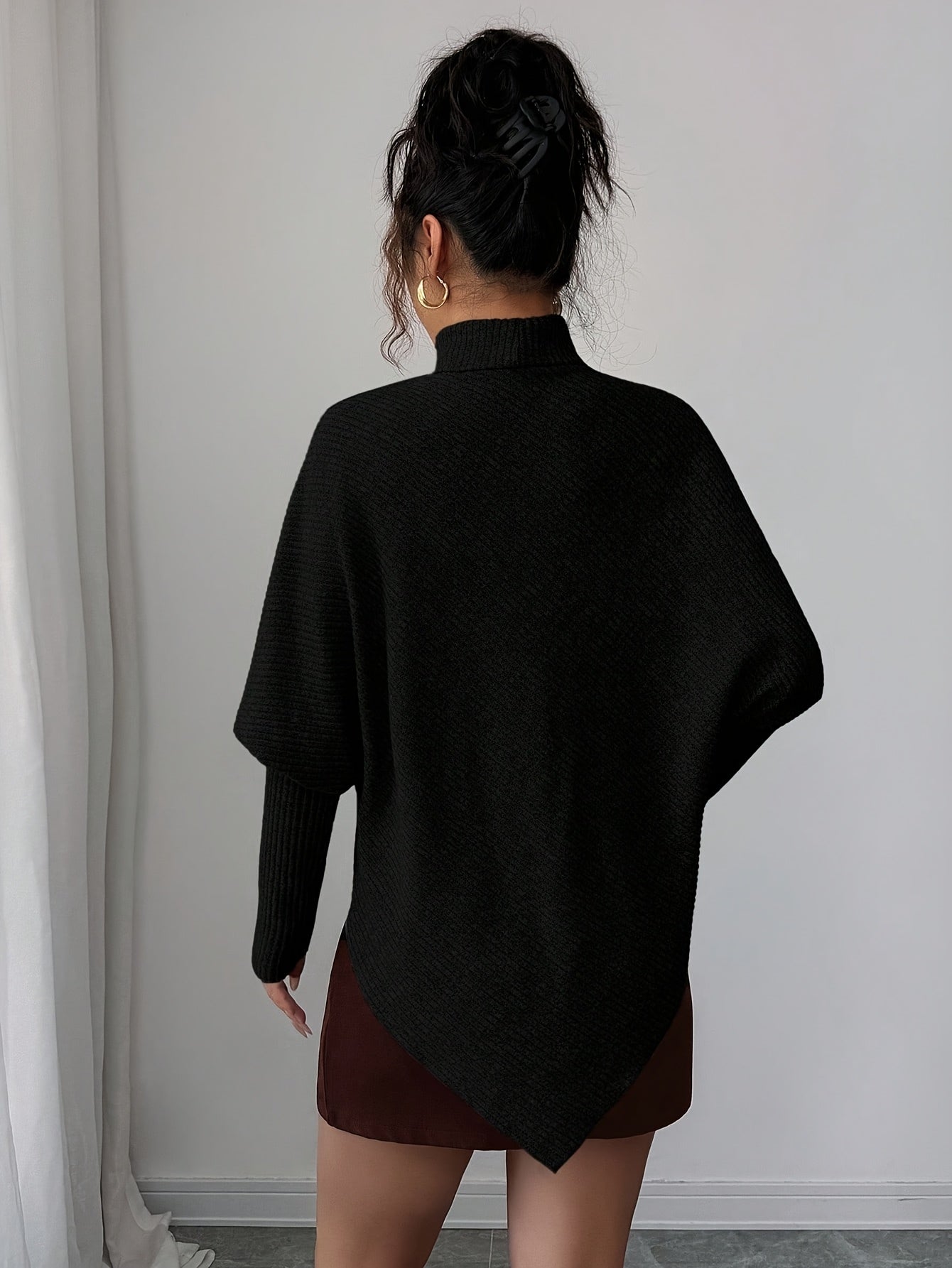 Mackenzie | Women's Turtleneck Poncho Sweater