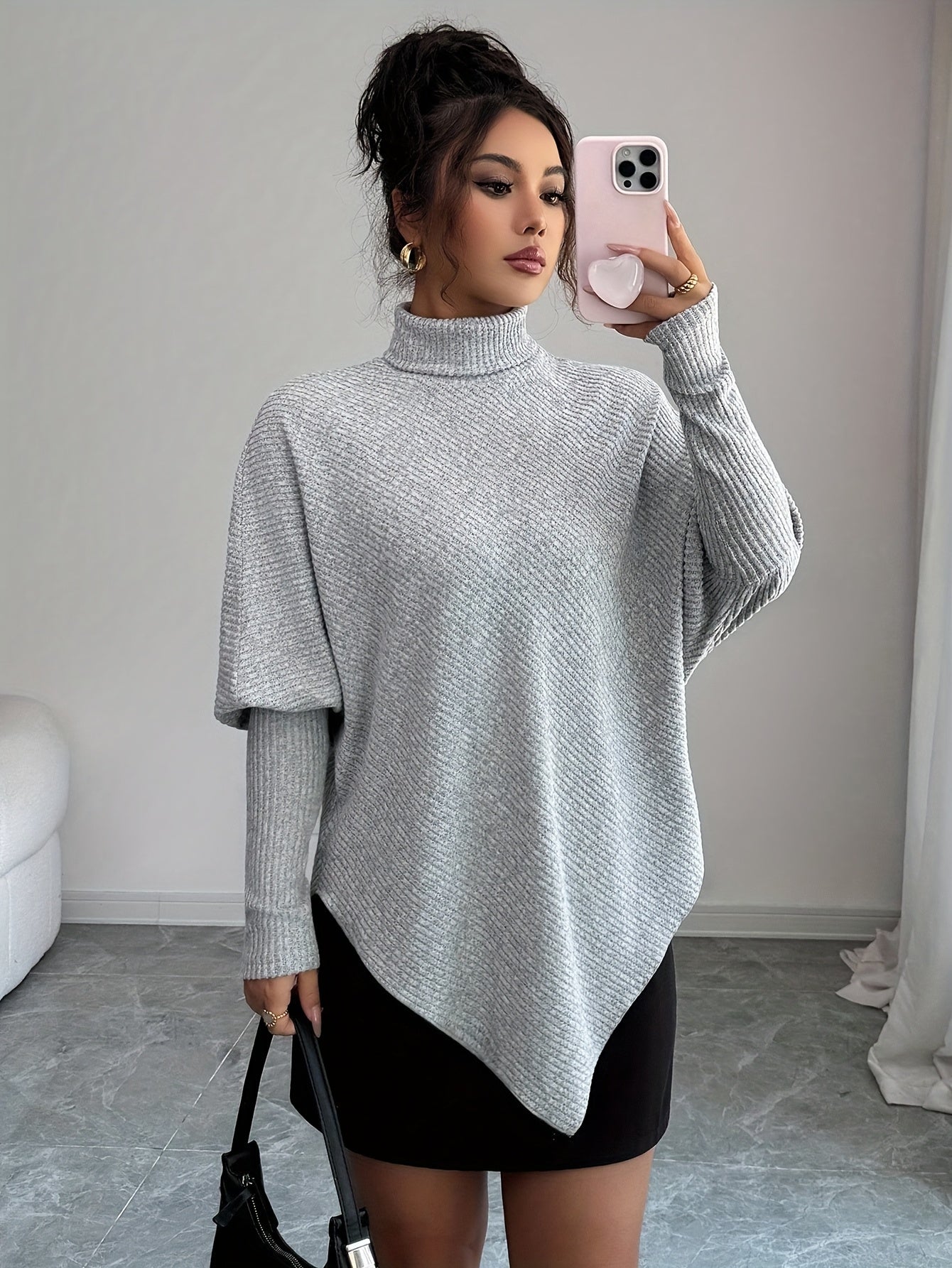 Mackenzie | Women's Turtleneck Poncho Sweater