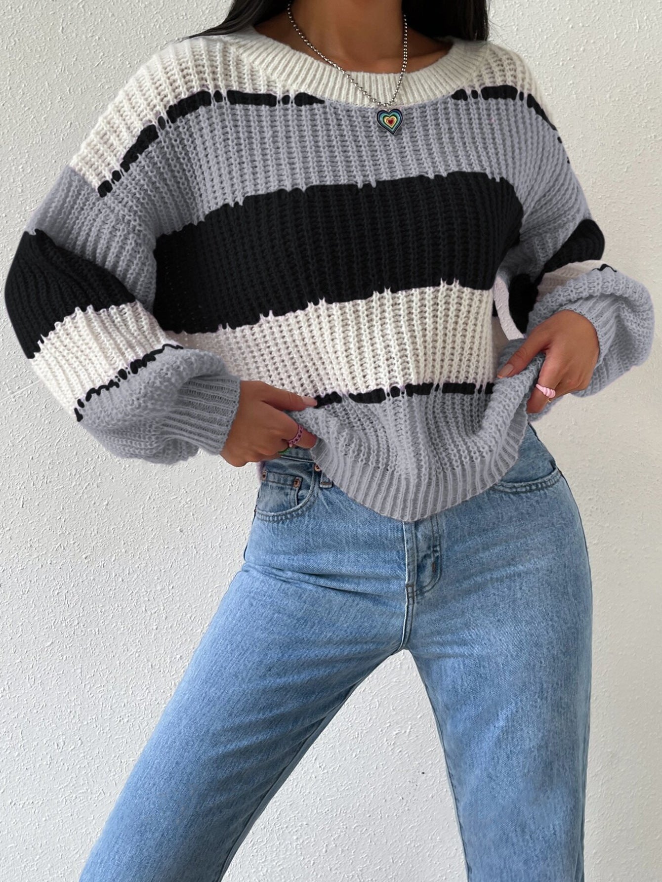 Mandy | Women's Oversized Striped Sweater