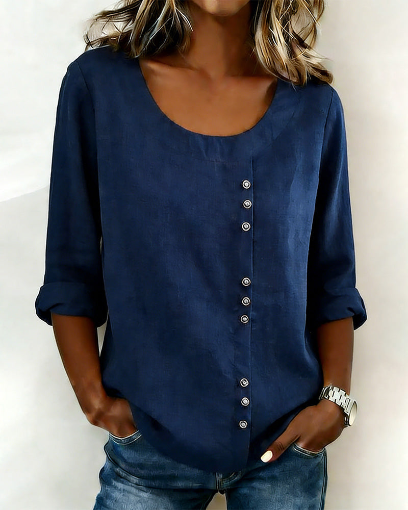 Margaret | Women's Long Sleeve Button-Down Blouse