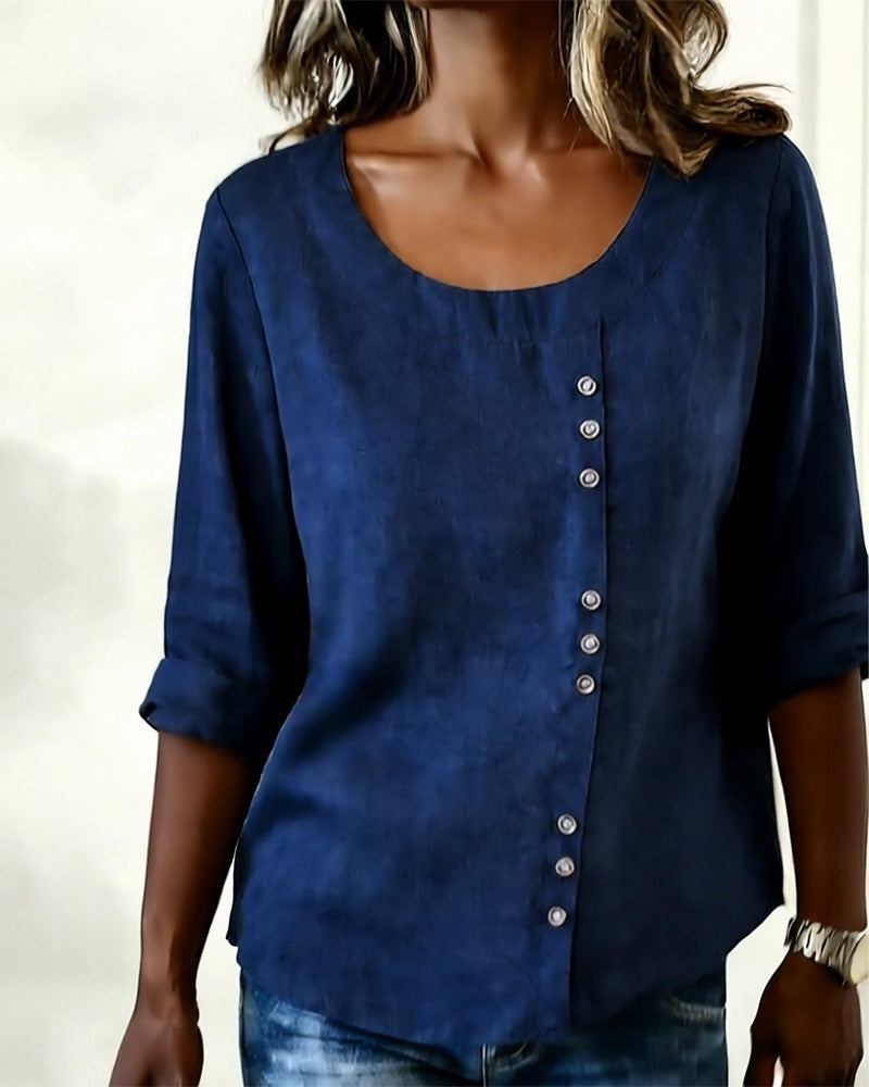 Margaret | Women's Long Sleeve Button-Down Blouse