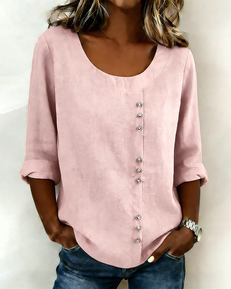 Margaret | Women's Long Sleeve Button-Down Blouse