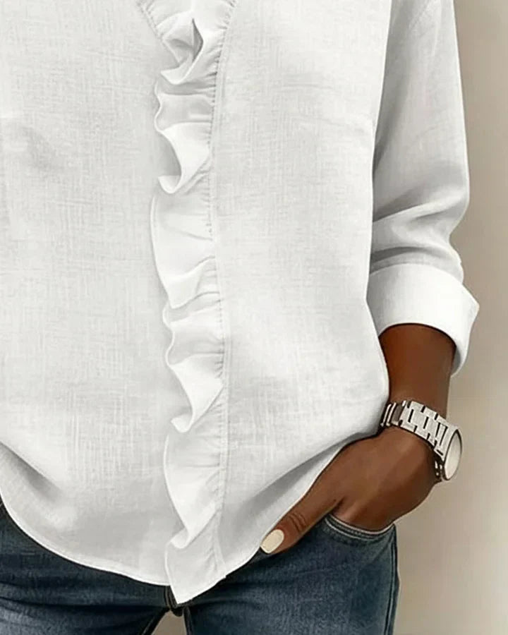 Mariah | Women's Ruffle V-Neck Long Sleeve Blouse