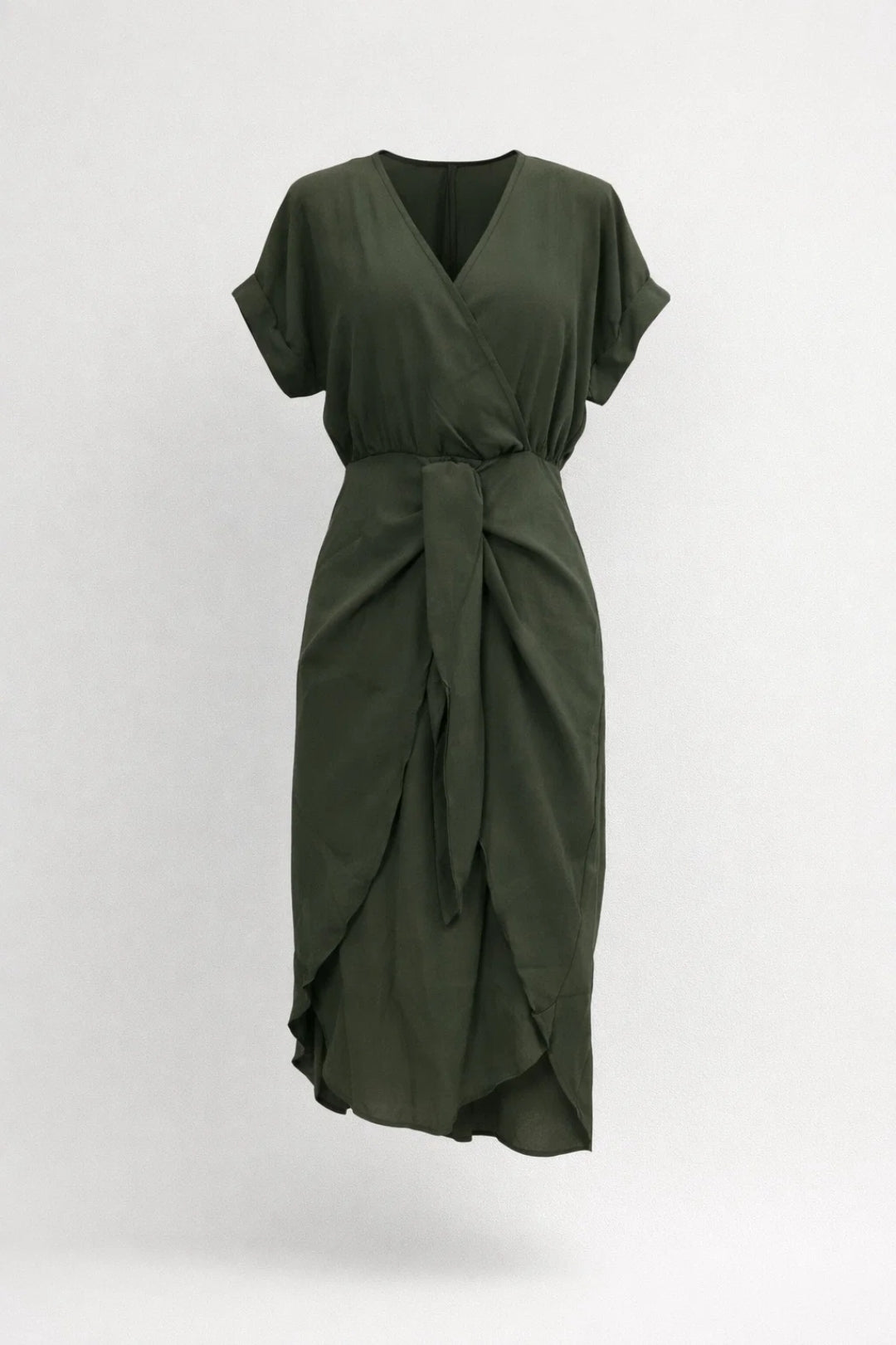 Marina | Women's V-Neck Wrap Midi Dress