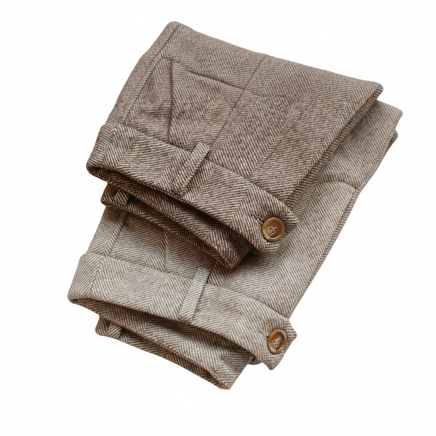 Herringbone Straight Leg Dress Pants for Men