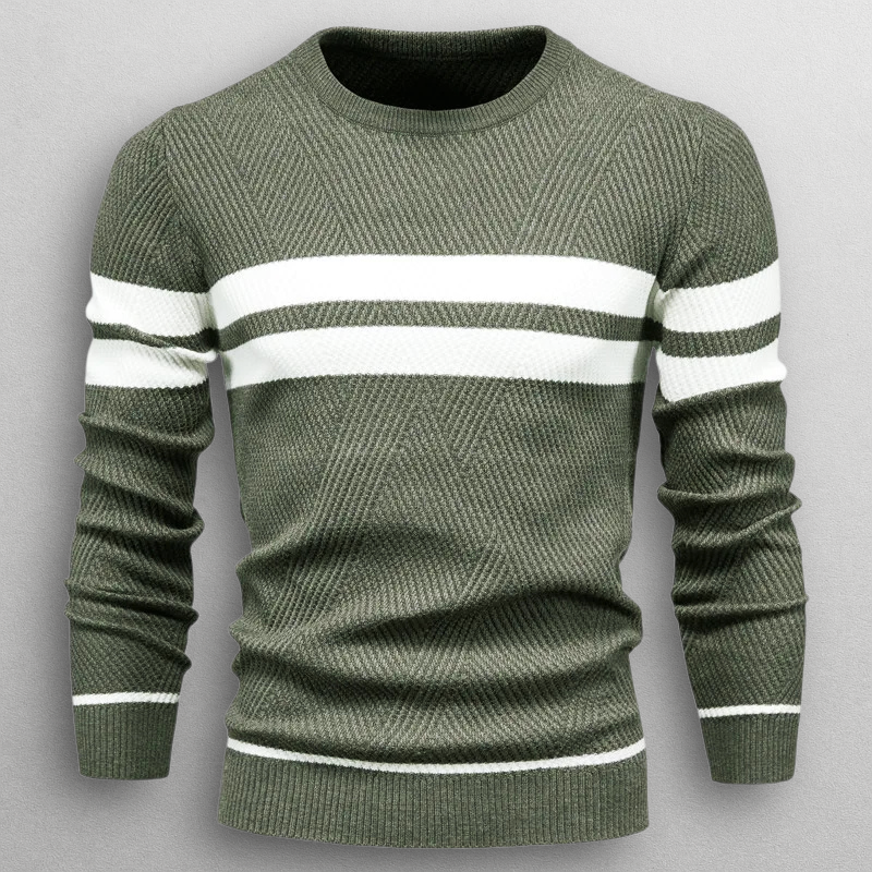 Michael | Men's Striped Crew Neck Sweater