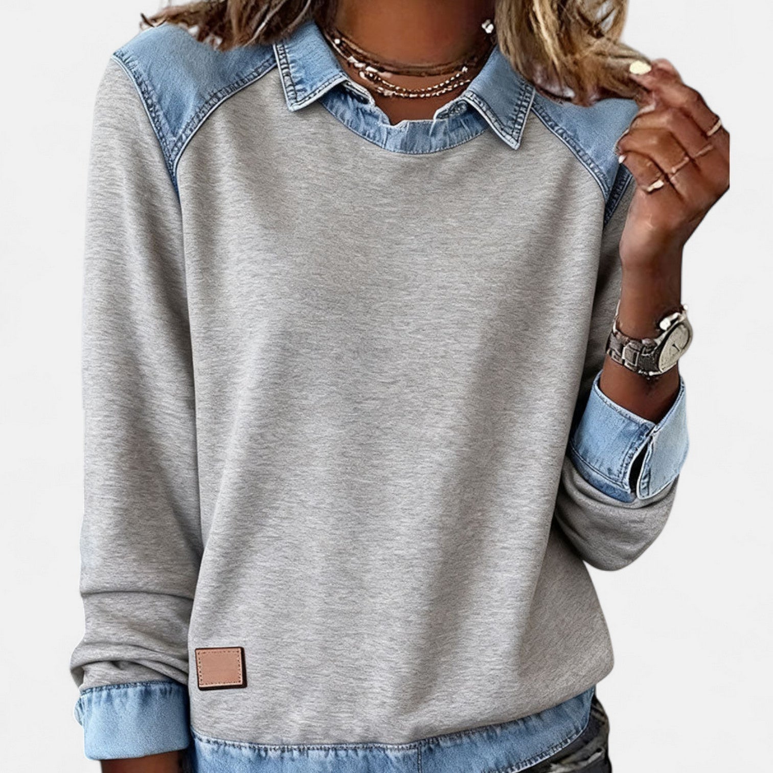 Nicole | Women's Long Sleeve Color Block Sweater