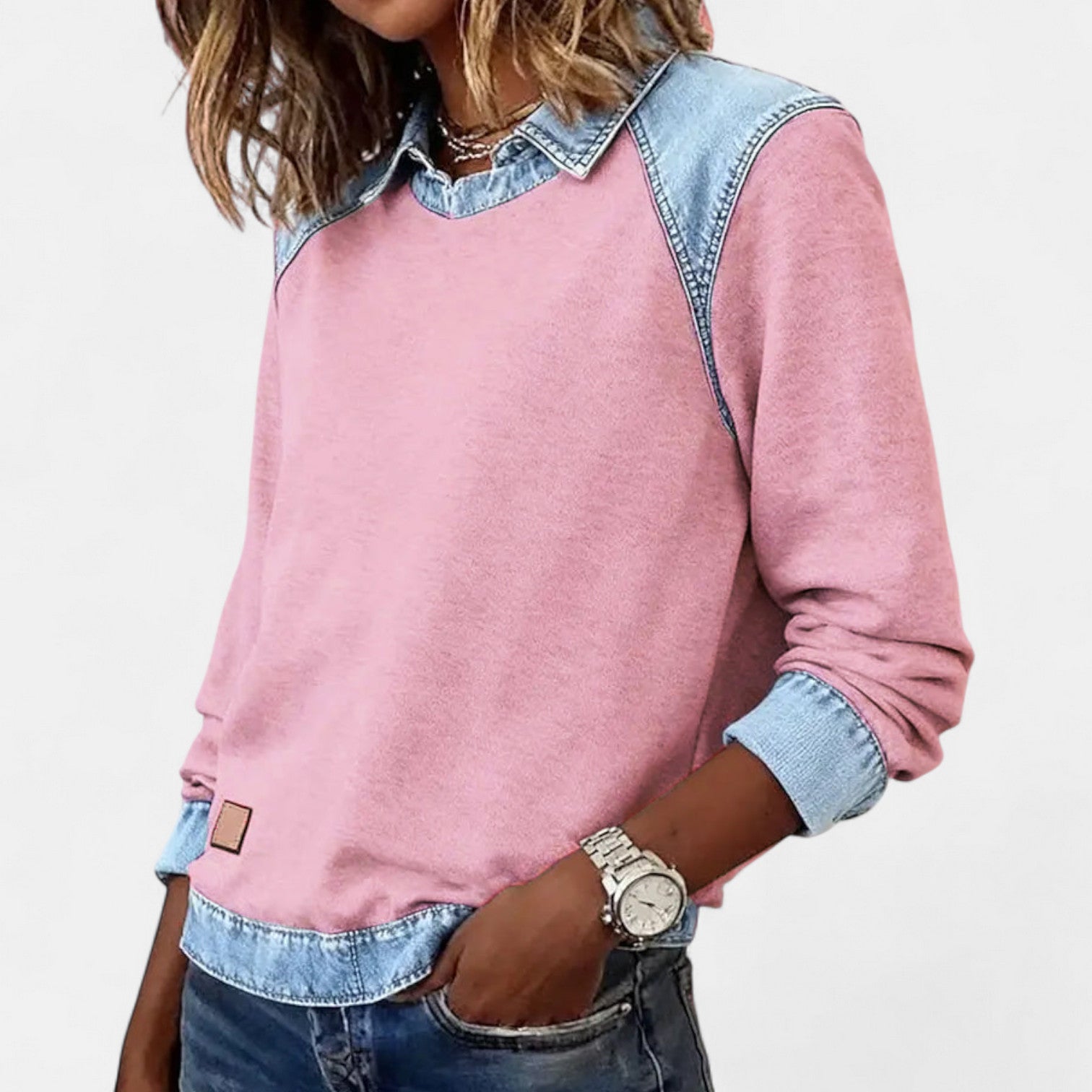 Nicole | Women's Long Sleeve Color Block Sweater