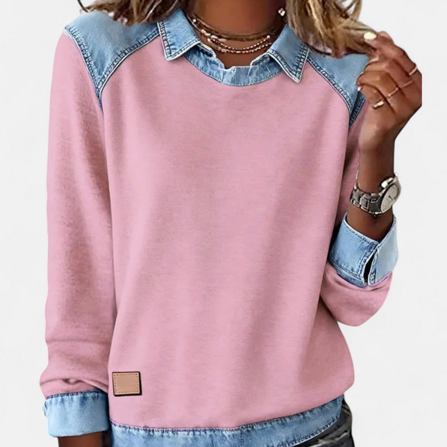 Nicole | Women's Long Sleeve Color Block Sweater