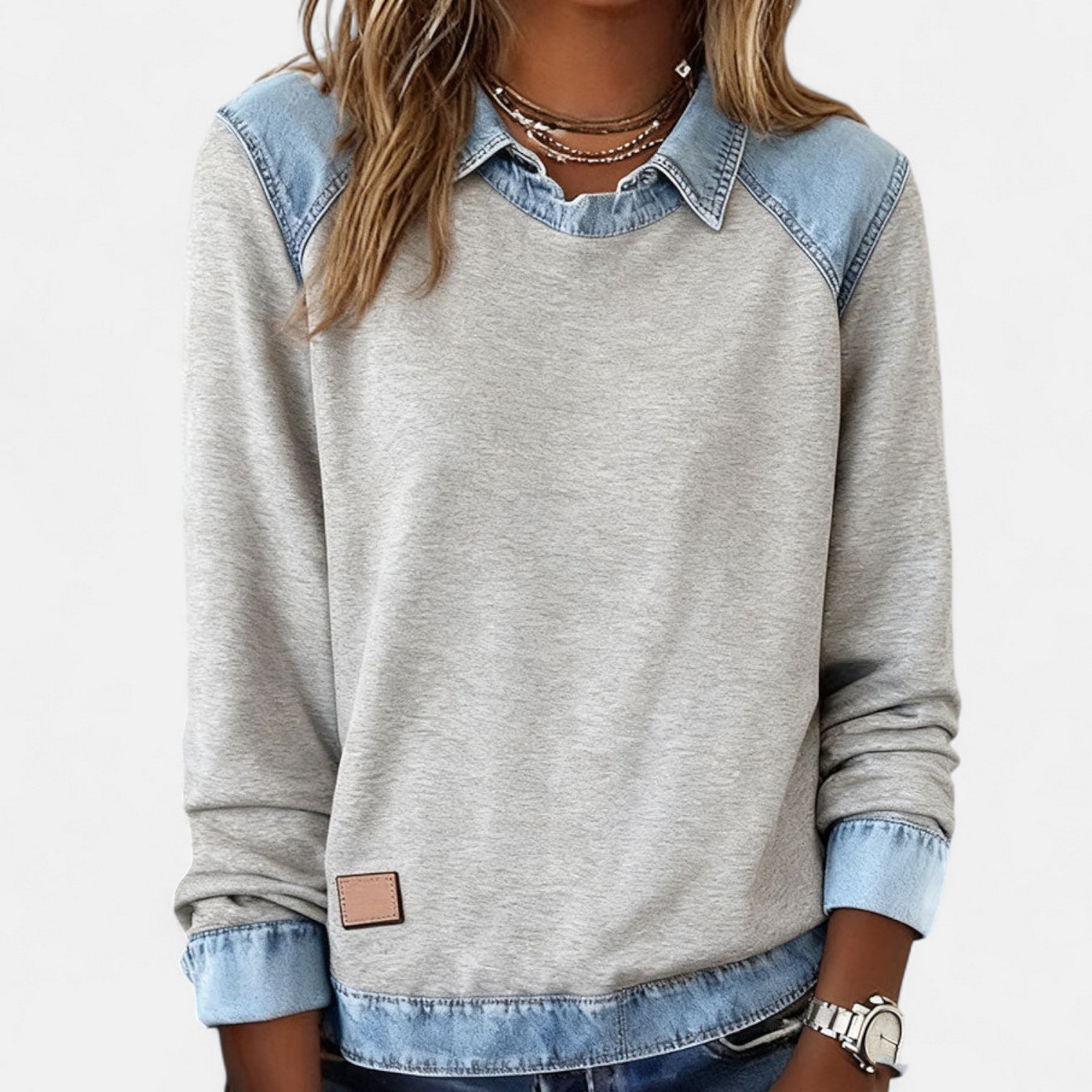Nicole | Women's Long Sleeve Color Block Sweater