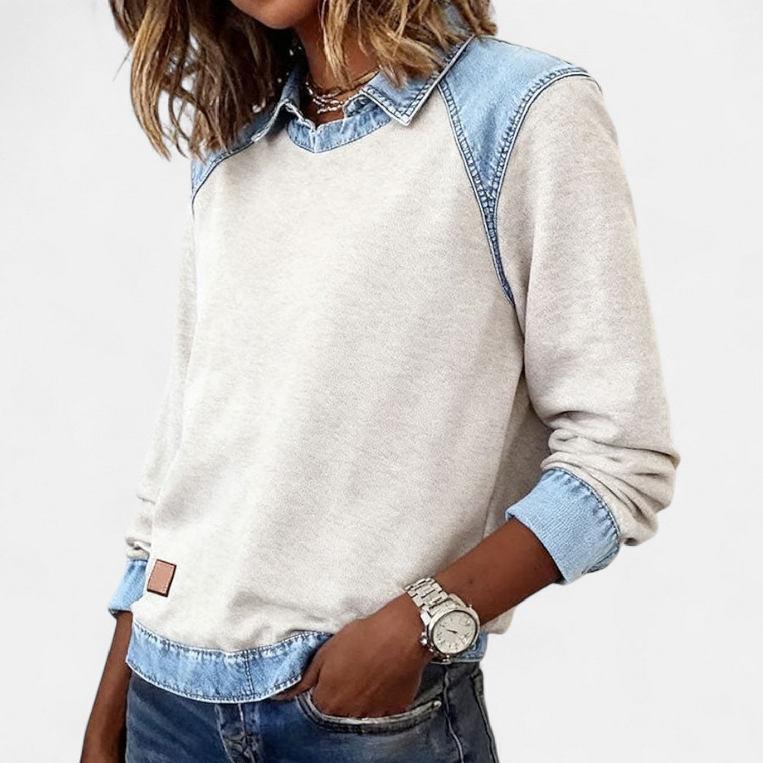 Nicole | Women's Long Sleeve Color Block Sweater