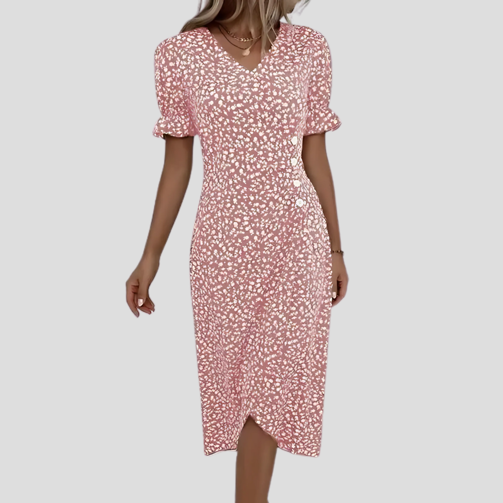 Nicolette | Women's V-Neck Wrap Midi Dress