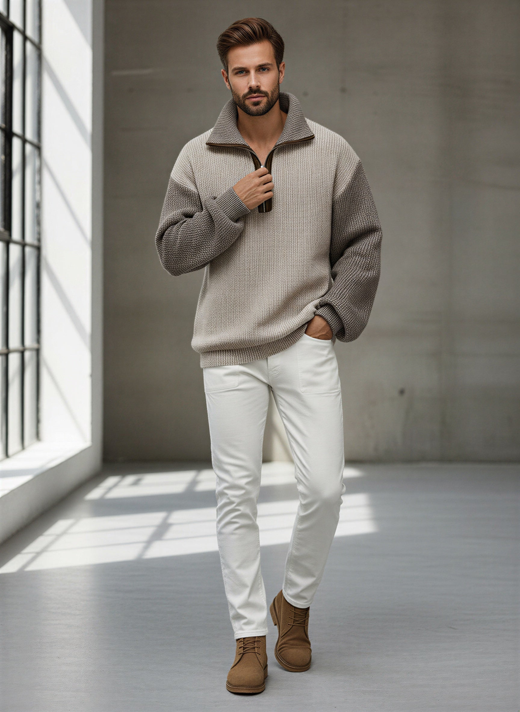 Otis | Men's Half-Zip Color Block Sweater
