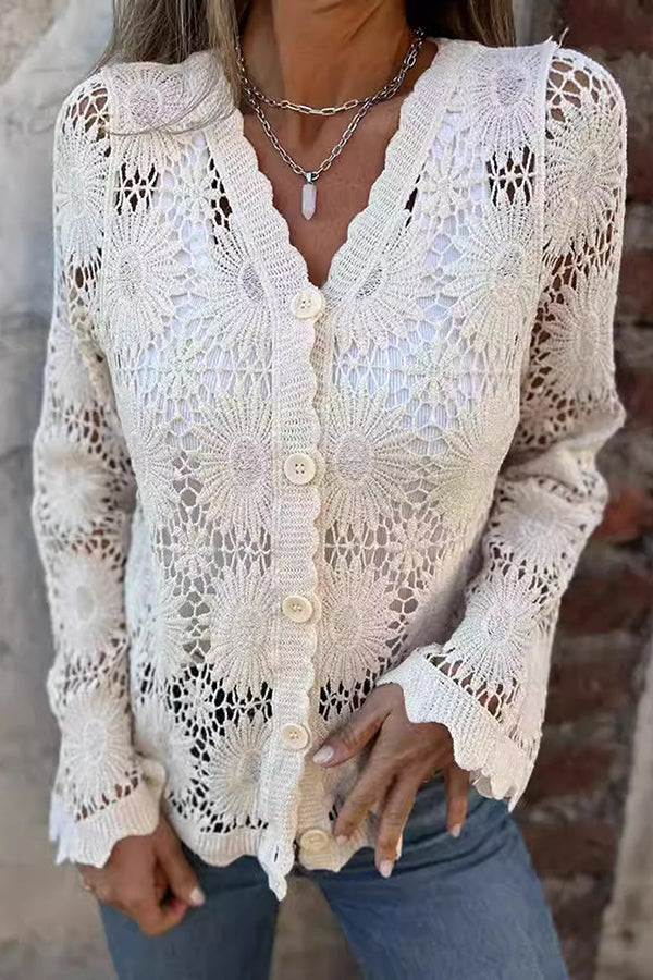 Phoebe | Women's Button-Front Crochet Cardigan