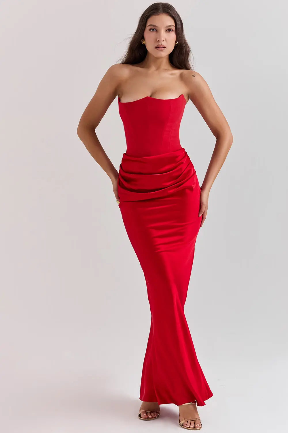 Piper | Women's Strapless Bodycon Midi Dress