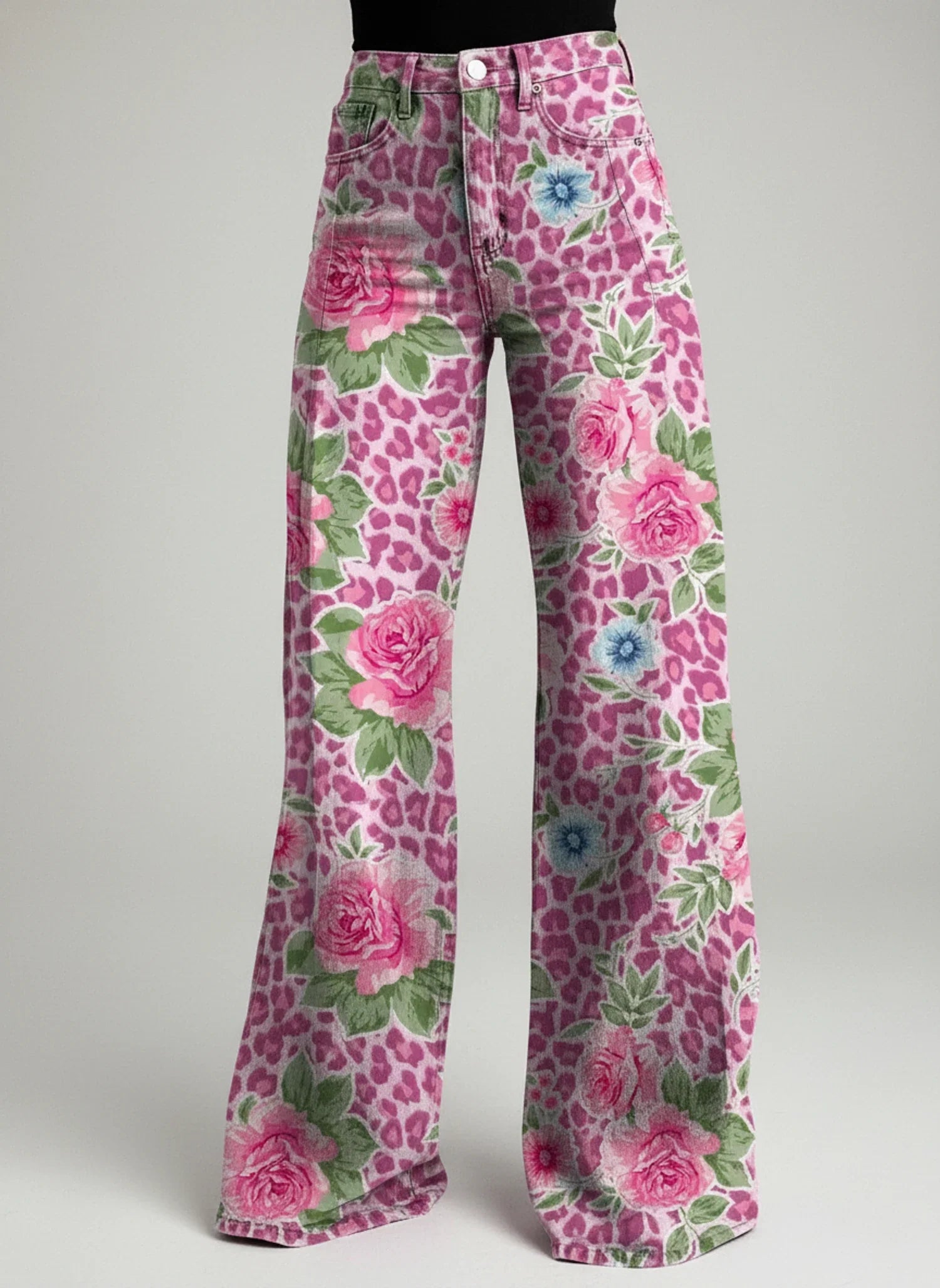 Printed High-Waisted Wide Leg Pants for Women