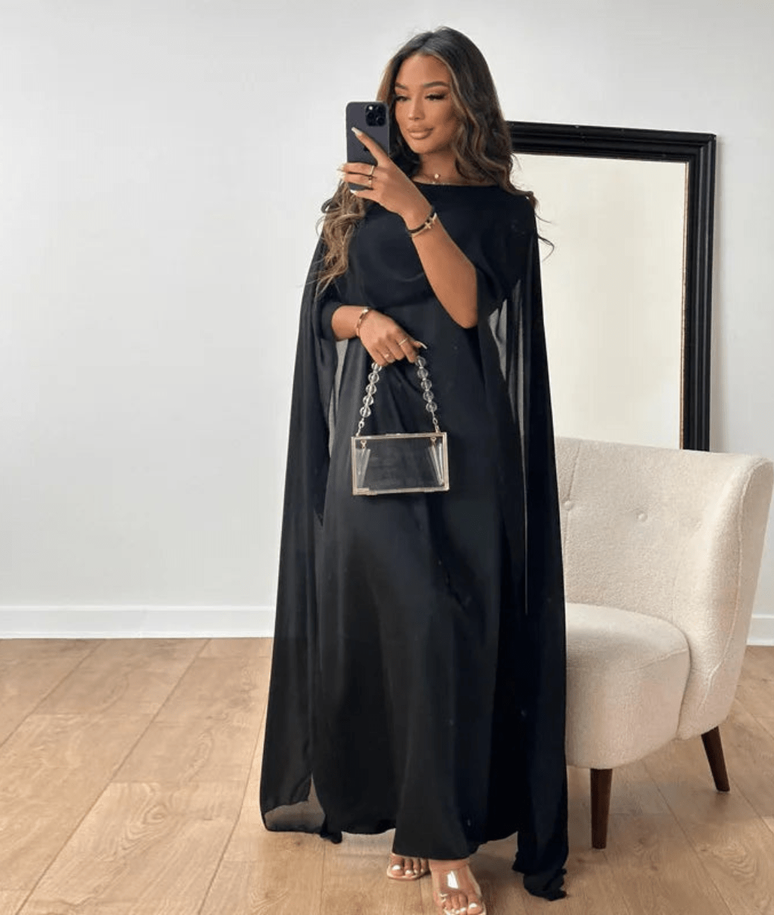 Rachael | Women's Cape Maxi Dress