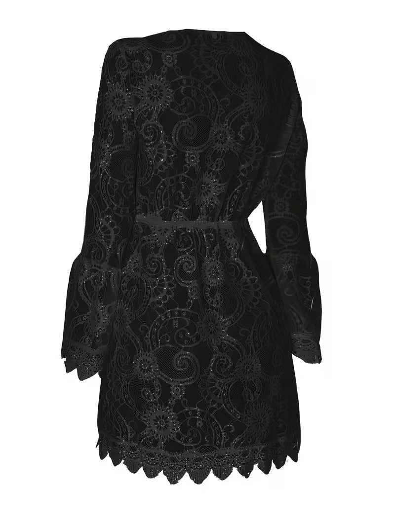 Raegan | Women's V-Neck Lace Mini Dress