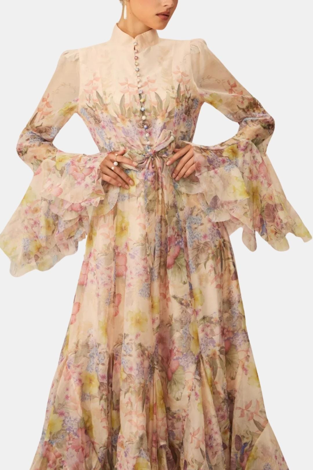 Reba | Women's Ruffle Sleeve Maxi Dress