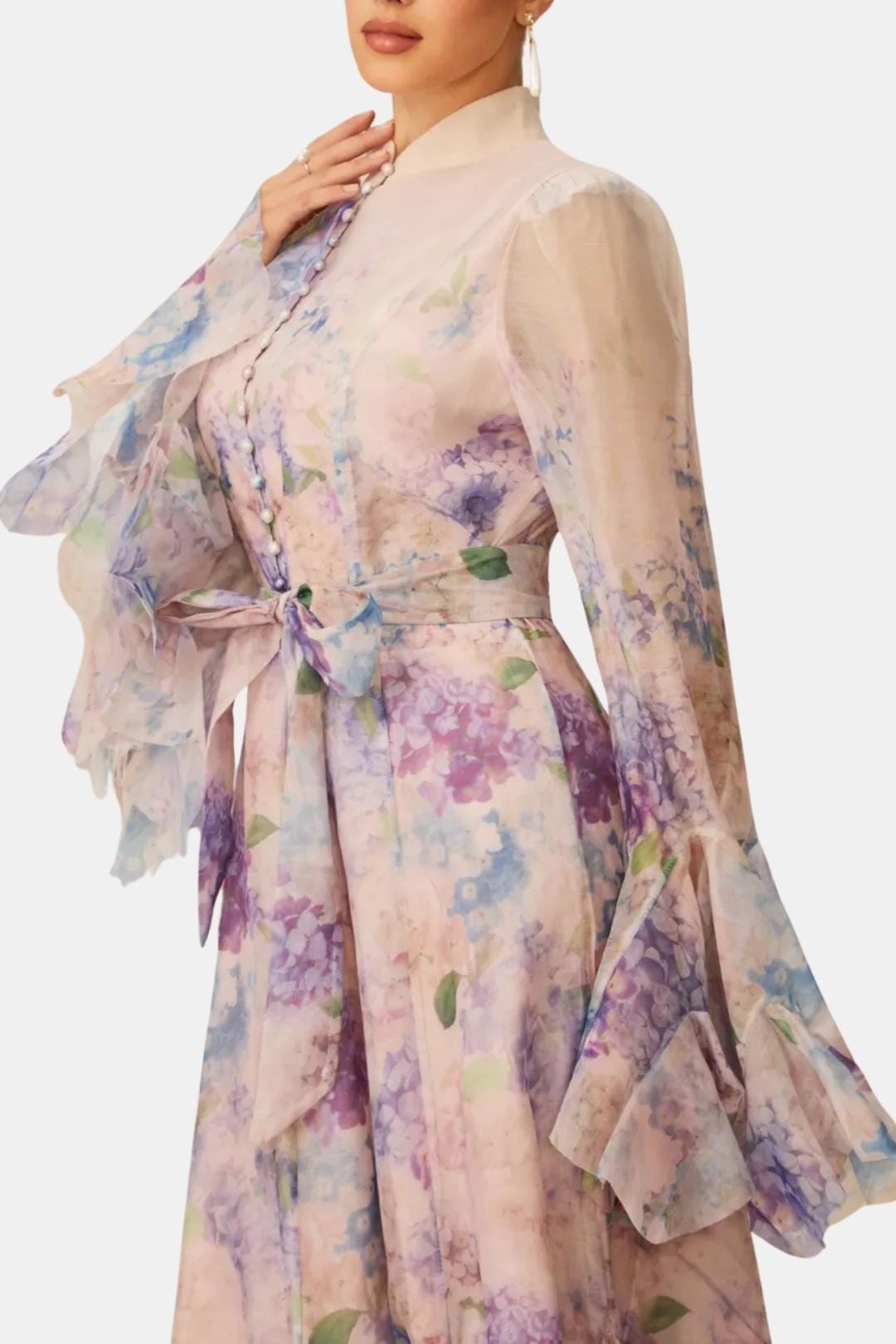 Reba | Women's Ruffle Sleeve Maxi Dress