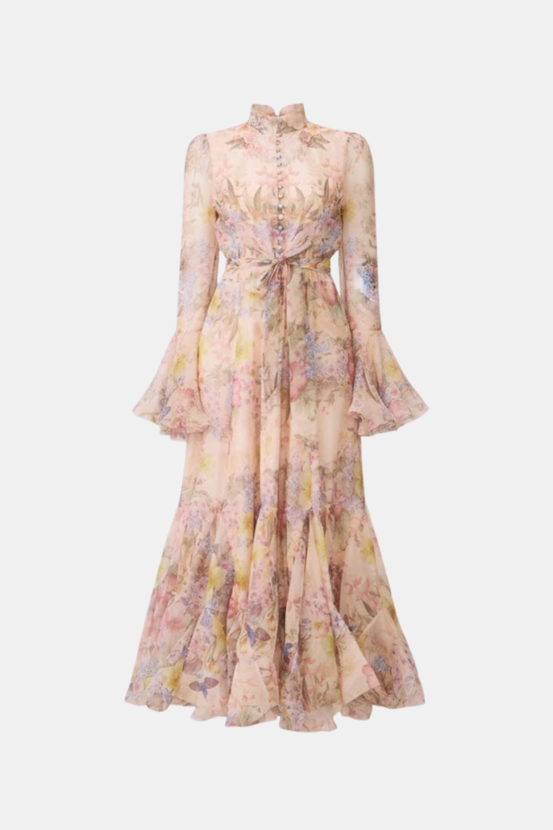 Reba | Women's Ruffle Sleeve Maxi Dress