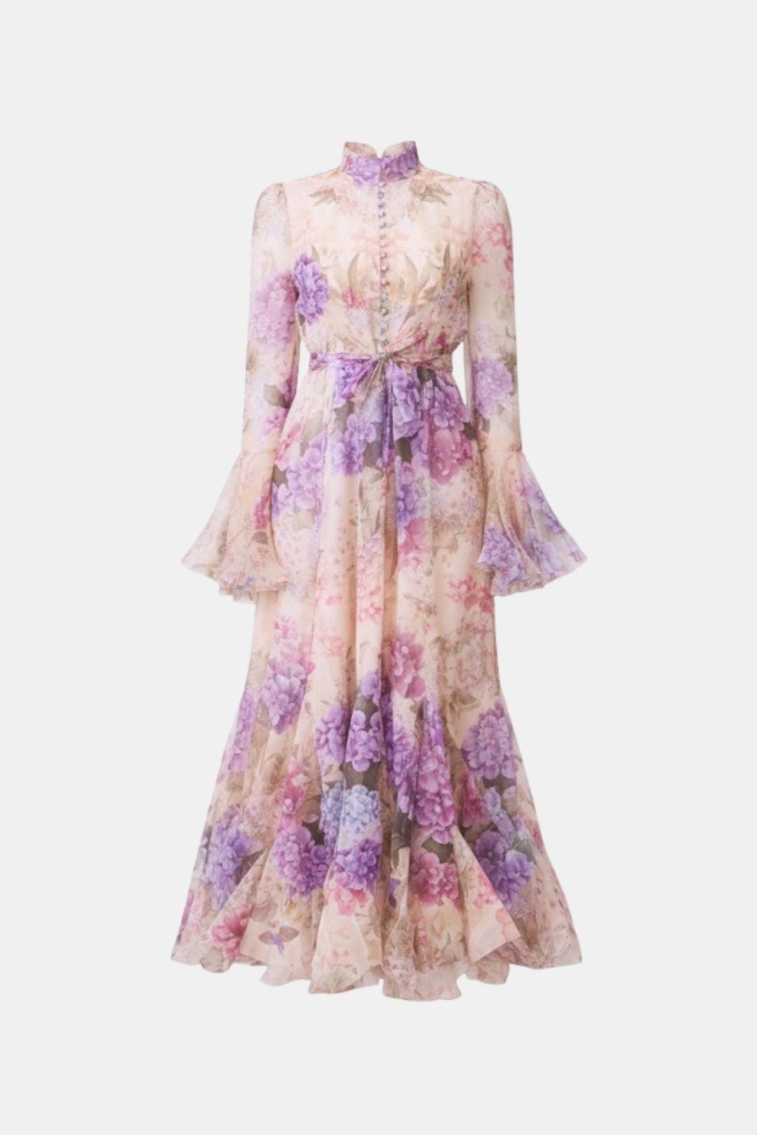 Reba | Women's Ruffle Sleeve Maxi Dress