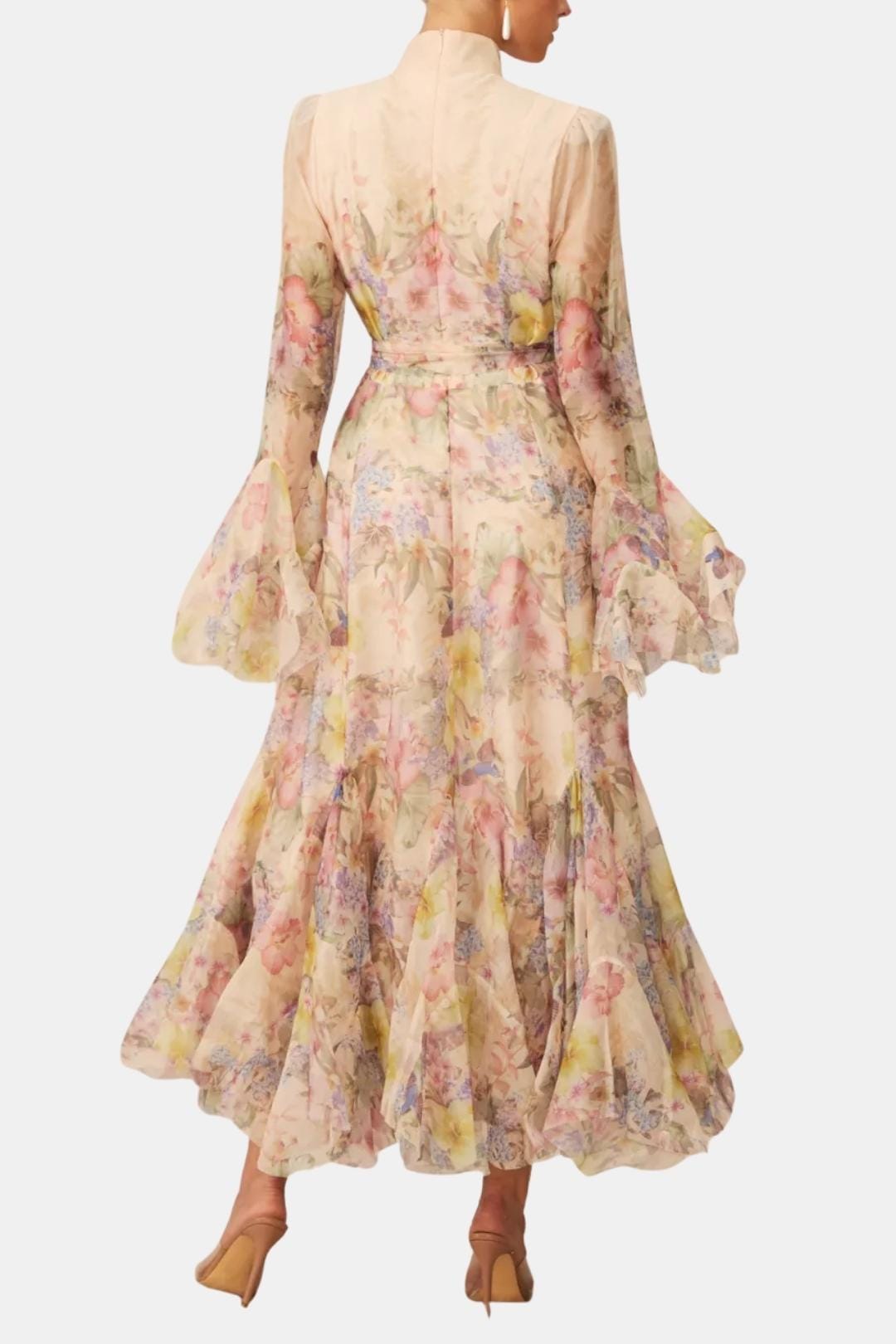 Reba | Women's Ruffle Sleeve Maxi Dress