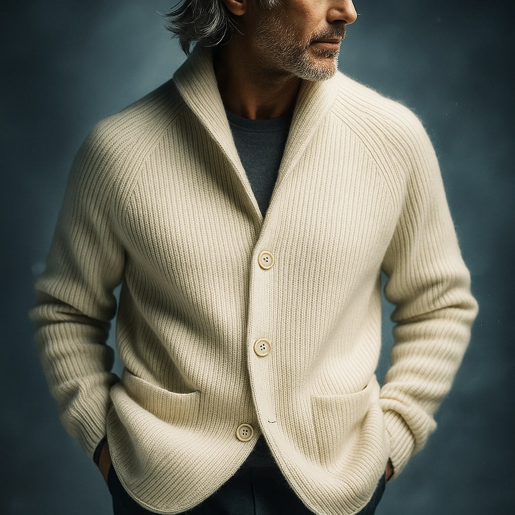 Rhys | Men's Shawl Collar Button-Front Cardigan